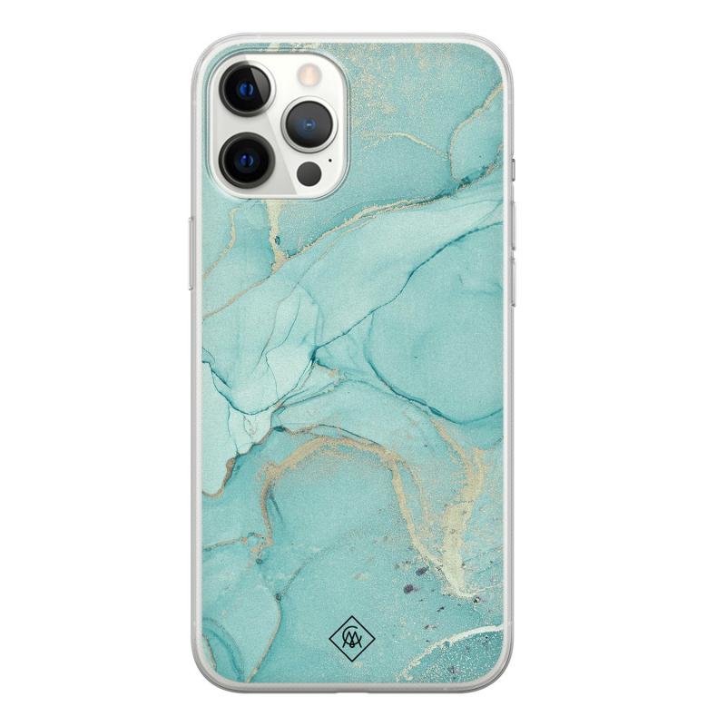 iPhone 12 Pro Max siliconen hoesje - Touch of mint