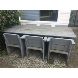 Steigerhouten tuinset