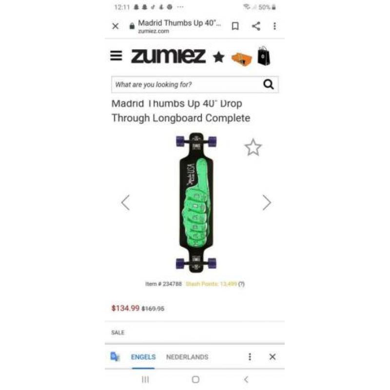 Original Madrid thumbs up 40" longboard