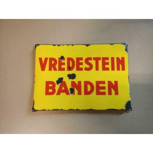 Emaille Reclame Bord (Vredestein Banden) Langcat bussum