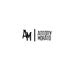 Antony Morato gold shirt. Blauw met opdruk. Maat S.