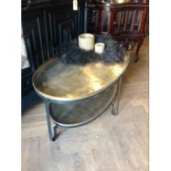 NIEUW! PTMD salontafel, zwart goud, coffeetable, tafel VdlM
