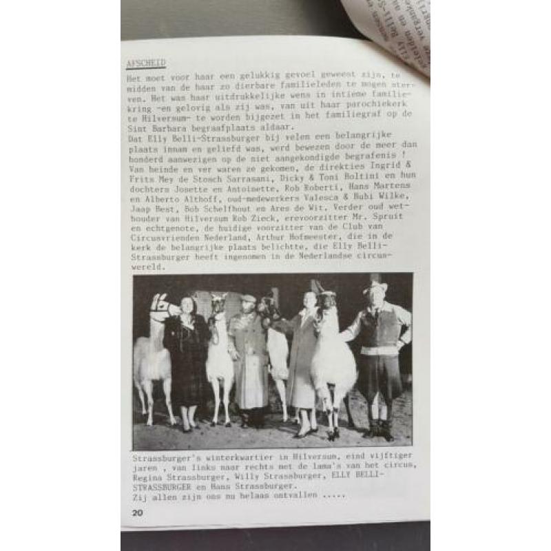Circus: artikel overlijden Elly Belli-Strassburger in 1988.
