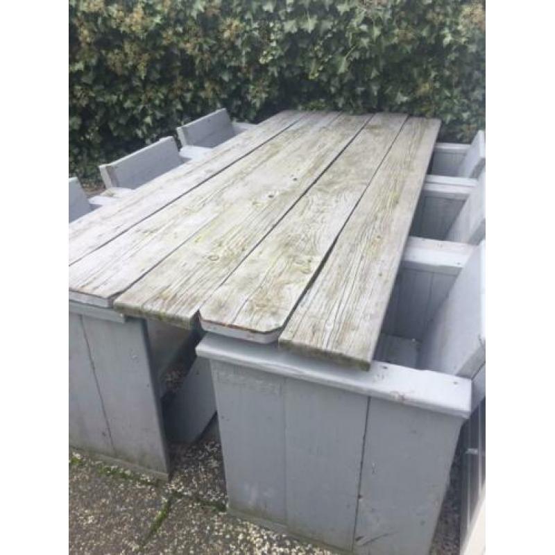 Steigerhouten tuinset