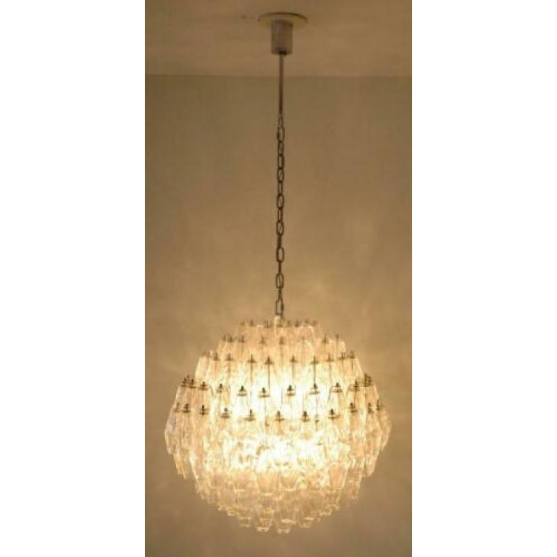 Originele Carlo Scarpa Venini kroonluchter Poliedri Murano