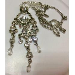 Nieuwe ketting MKM Design zilveren kleur kristallen hanger