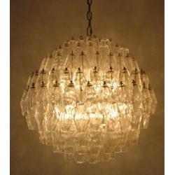 Originele Carlo Scarpa Venini kroonluchter Poliedri Murano