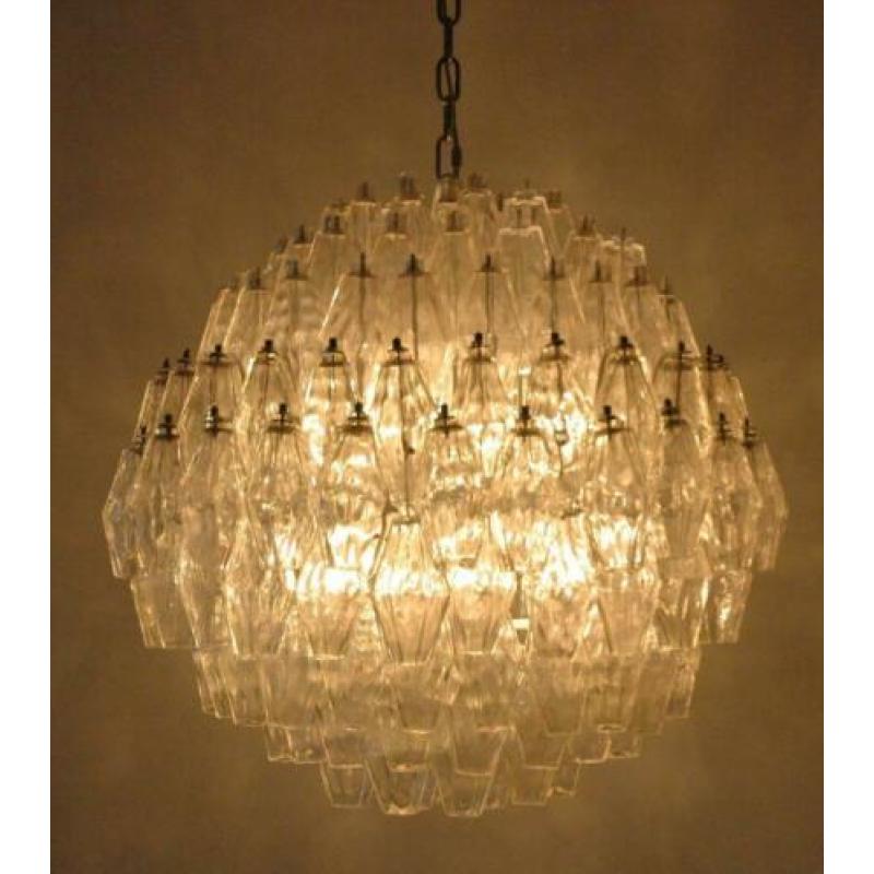 Originele Carlo Scarpa Venini kroonluchter Poliedri Murano
