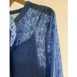 Lavendelblauwe bohemian jurk maat 40-42