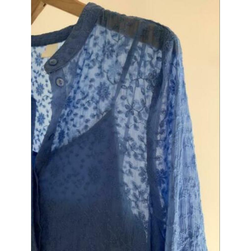 Lavendelblauwe bohemian jurk maat 40-42