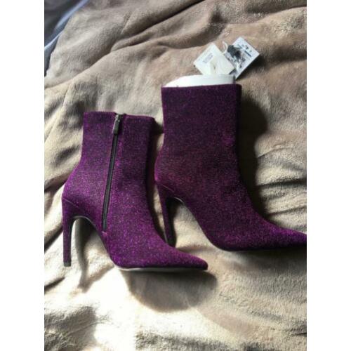 Zara paarse glitter laars maat 40