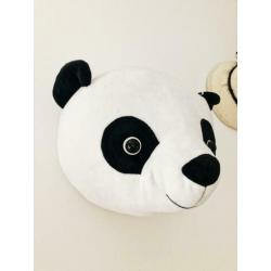 Nieuw! Pluche dierenkop panda. Wanddecoratie. Kinderkamer.