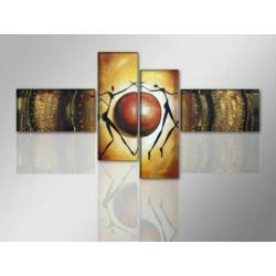 Canvas schilderij 4 luik Dancing Rood 195 x 80 cm