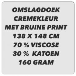 Omslagdoek - cremekleur / bruin