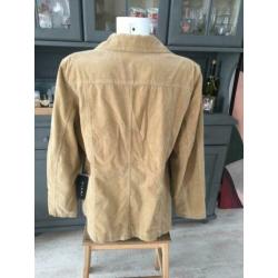 Beige ribstof colbert jasje blazer van Riani maat 46