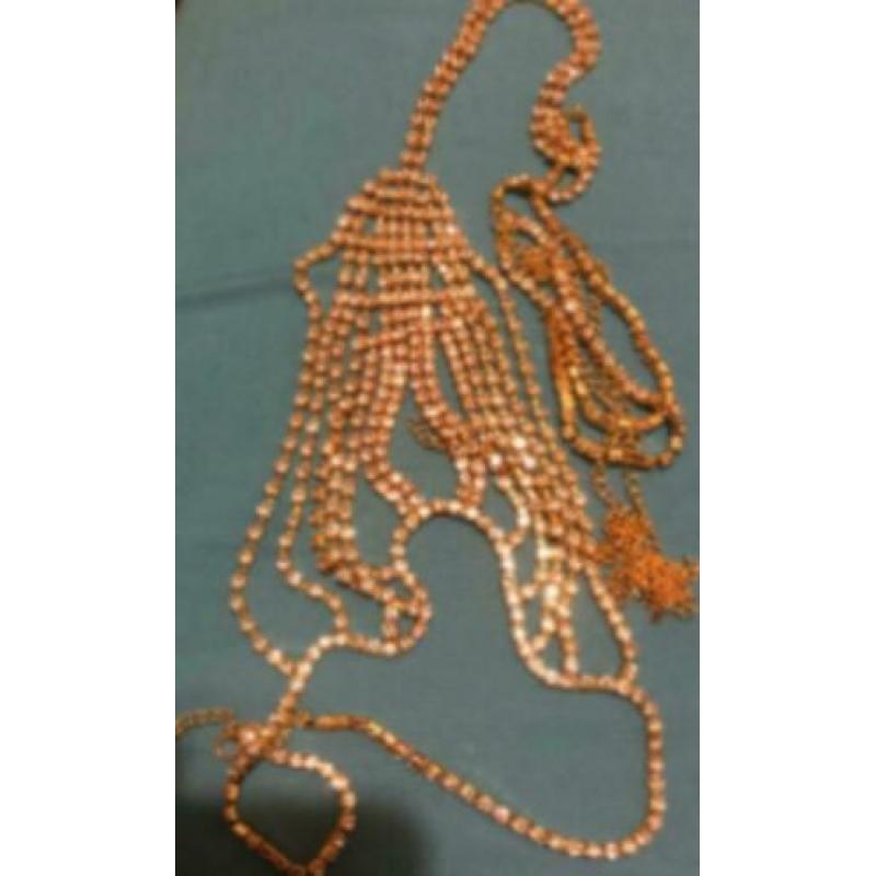 Nieuwe Dames String Strass/Rhinestone Body Jewelry