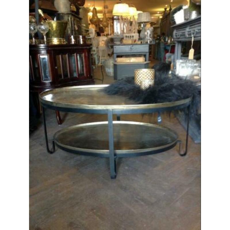 NIEUW! PTMD salontafel, zwart goud, coffeetable, tafel VdlM
