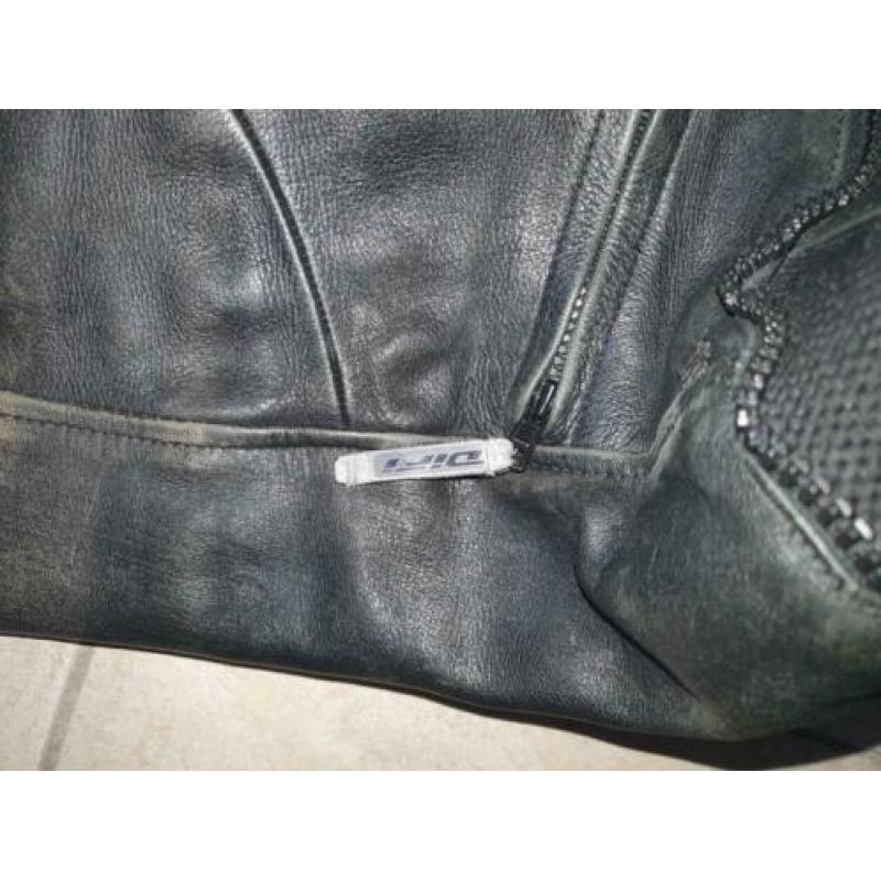 Leren motorjack maat 60 en leren motorbroek maat 56