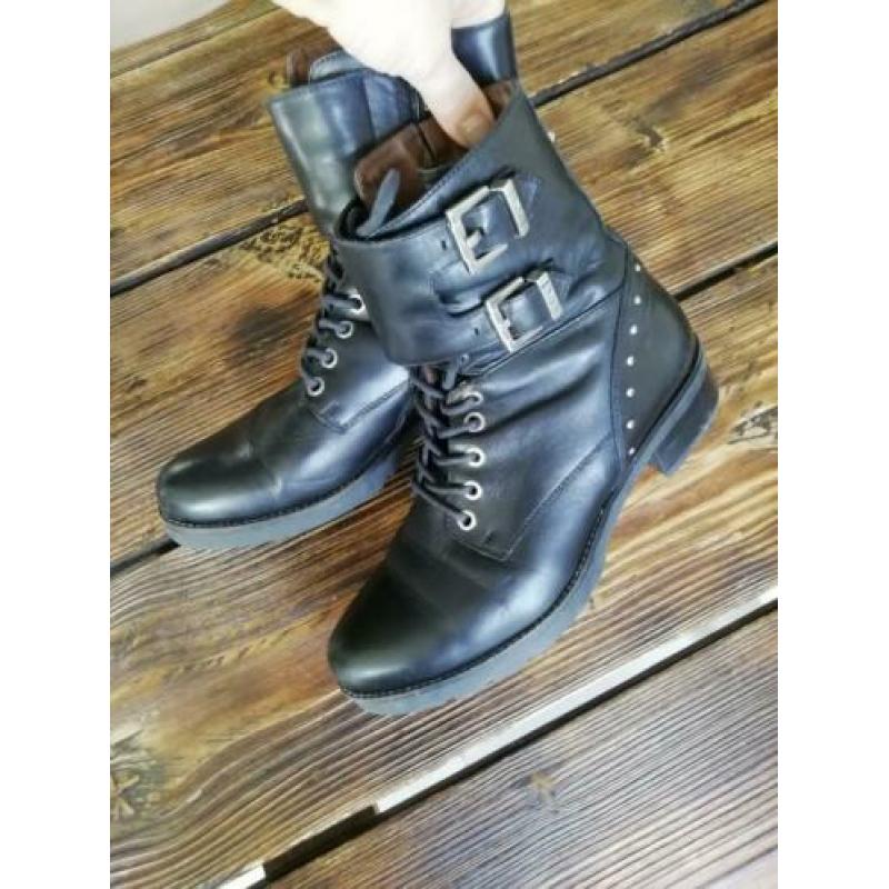 Stoere zwarte bikerboot maat 39