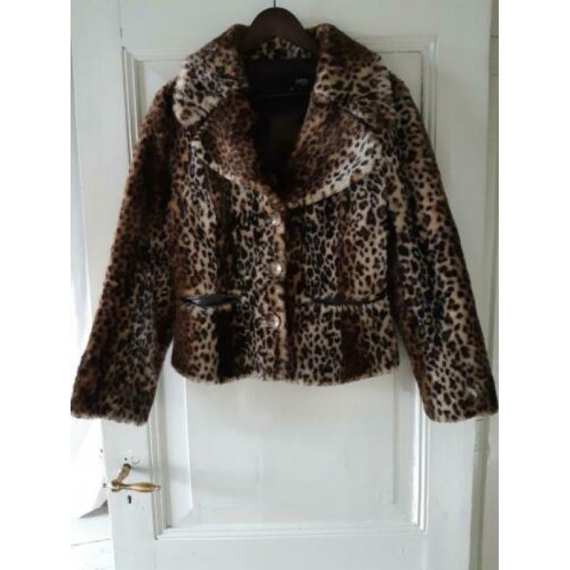 Fake fur tijgerprint jasje maat 42