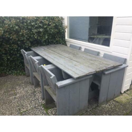 Steigerhouten tuinset