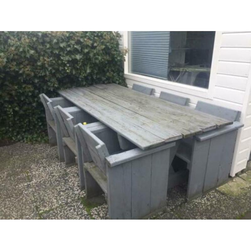 Steigerhouten tuinset