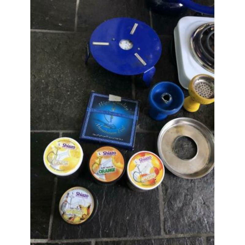 Khalil mamoon shisha met kolenverwarmer en onderzetter