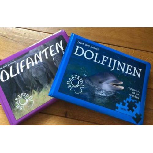 Puzzle Dolfijnen & Olifanten educatief. 8€ x stuk. 15€beide