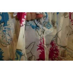 Claudia Strater set jurk + blouse wit + roze &blauw 44 31869