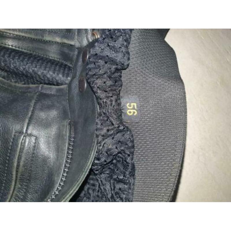 Leren motorjack maat 60 en leren motorbroek maat 56