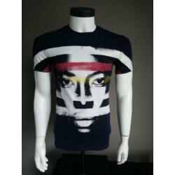 Antony Morato gold shirt. Blauw met opdruk. Maat S.