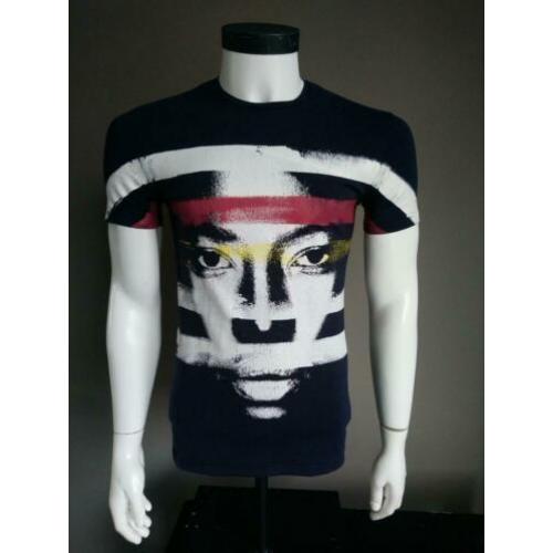 Antony Morato gold shirt. Blauw met opdruk. Maat S.