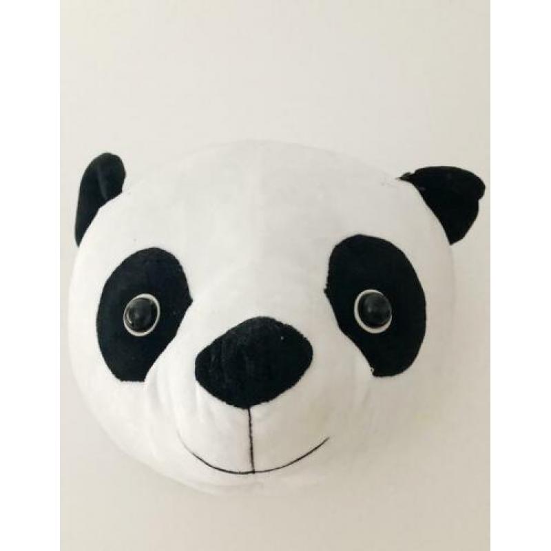 Nieuw! Pluche dierenkop panda. Wanddecoratie. Kinderkamer.