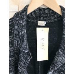 Iz Naiz vest zwart/wit gemêleerd, maat 2 (40) - NP 79,- wyp