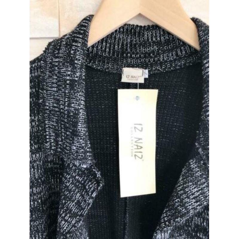 Iz Naiz vest zwart/wit gemêleerd, maat 2 (40) - NP 79,- wyp