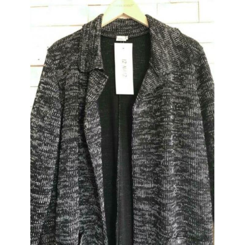 Iz Naiz vest zwart/wit gemêleerd, maat 2 (40) - NP 79,- wyp