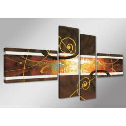 Canvas schilderij 4 luik Dancing Rood 195 x 80 cm