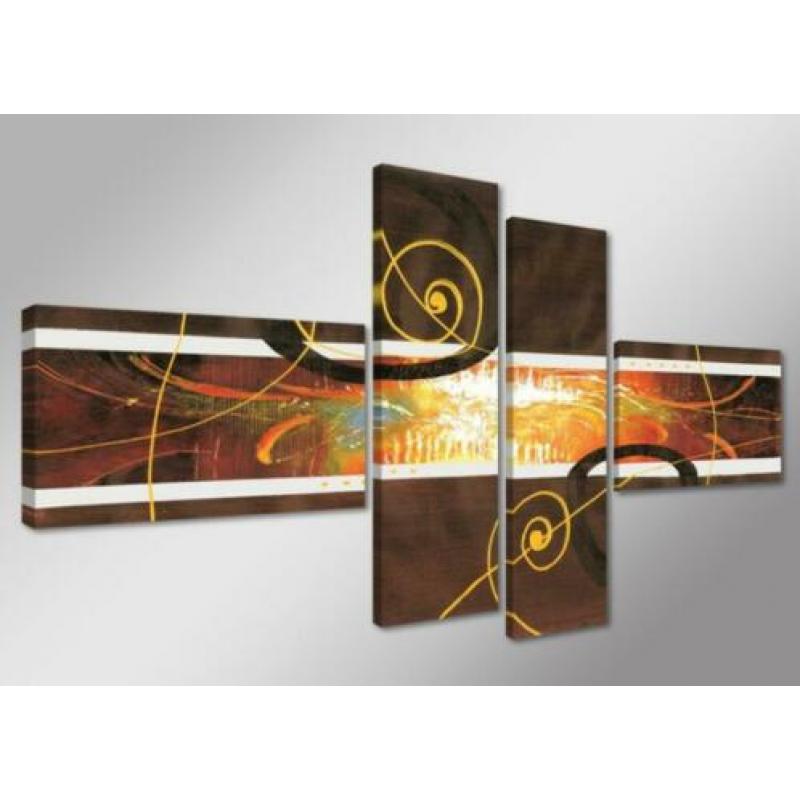Canvas schilderij 4 luik Dancing Rood 195 x 80 cm