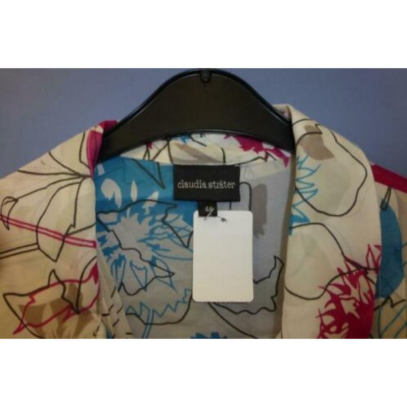 Claudia Strater set jurk + blouse wit + roze &blauw 44 31869