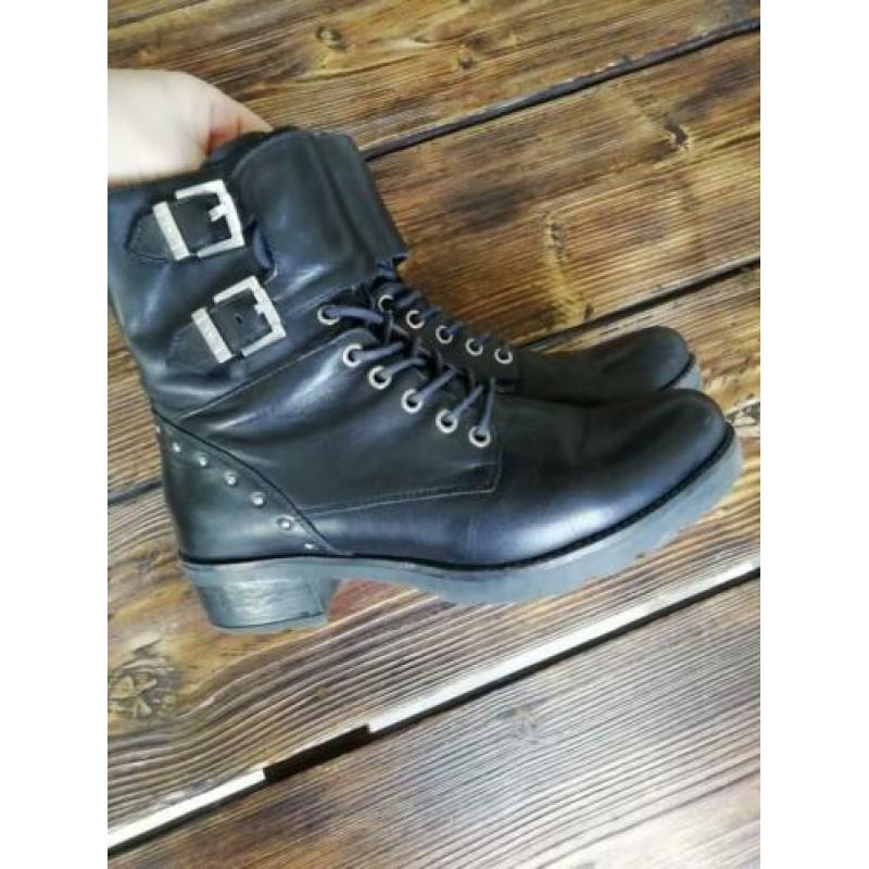 Stoere zwarte bikerboot maat 39