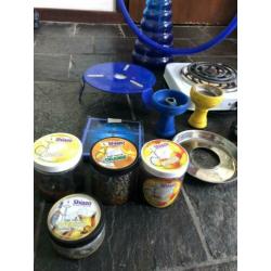 Khalil mamoon shisha met kolenverwarmer en onderzetter