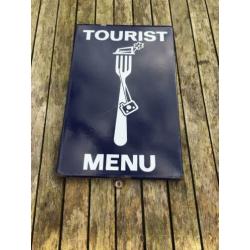 Emaille bord reclamebord Tourist Menu