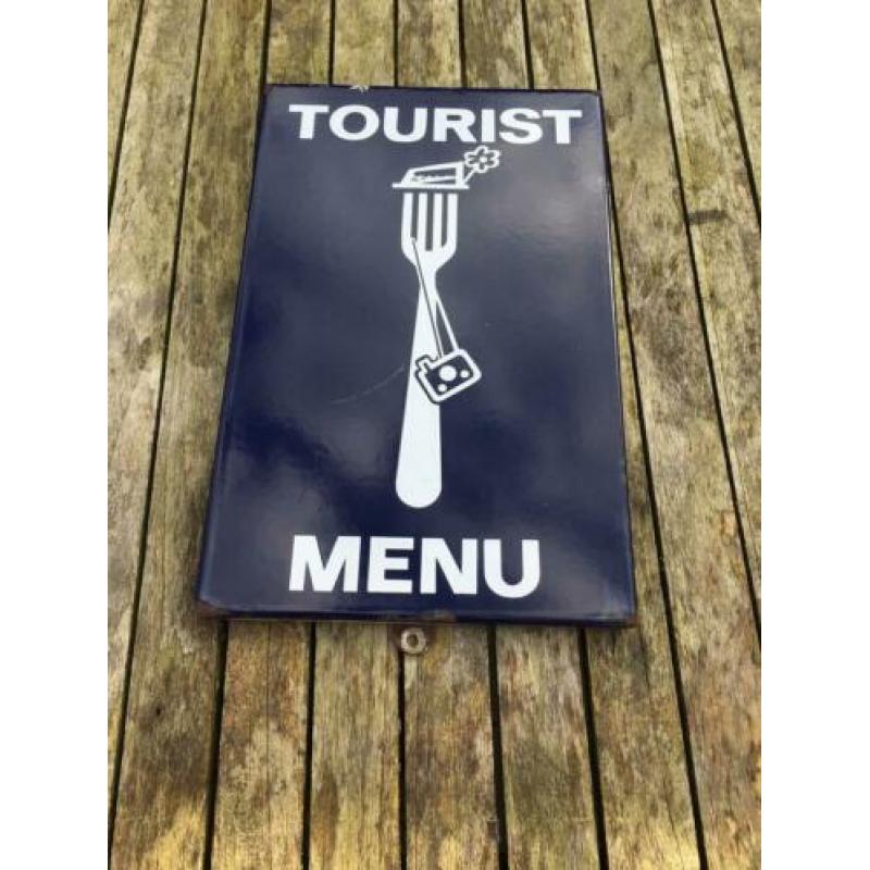 Emaille bord reclamebord Tourist Menu
