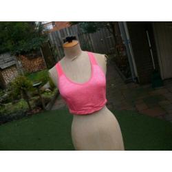 H&M roze sporttop maat L als nieuw Nu 5 euro !!