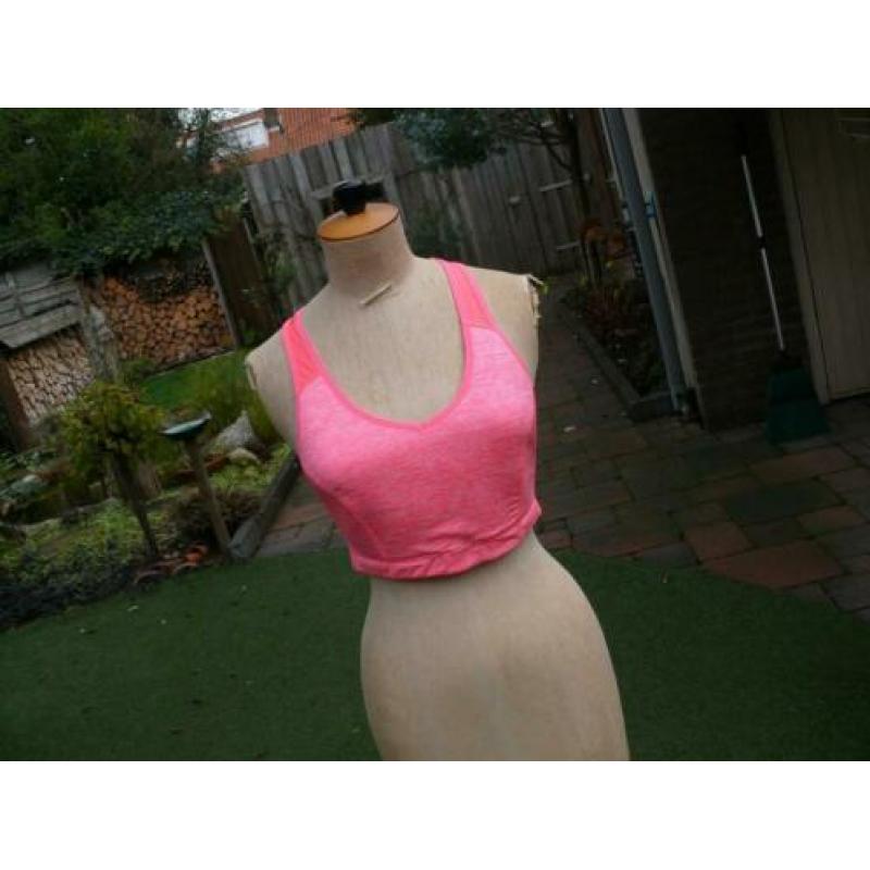 H&M roze sporttop maat L als nieuw Nu 5 euro !!