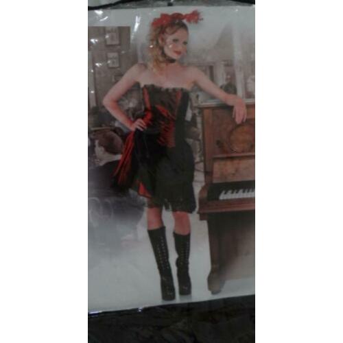 Mooie zwart/rood CAN CAN/MOULIN ROUGE/WESTERN jurk