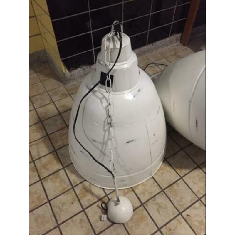 Hanglampen 60x40cm industrieel metaal wit design per stuk