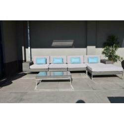 Aanbieding design Loungeset grijs wicker rvs gratis levering