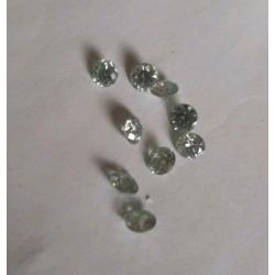Moissanite ijsblauw 9 stuks samen 2, 90 krt
