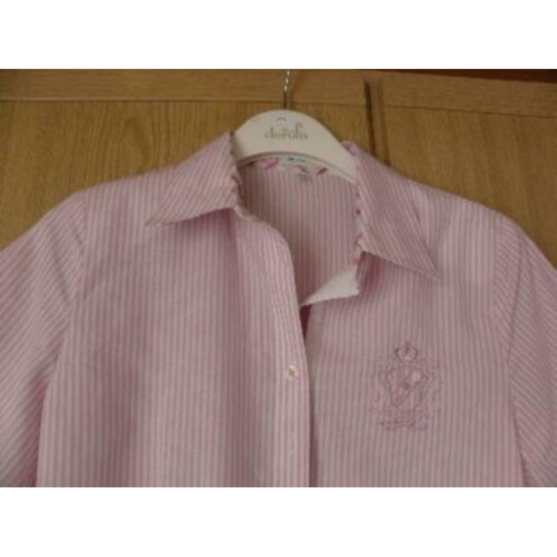 Nieuwe klassieke lila paars witte college blouse ERFO 40 M